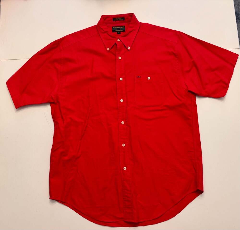 Alexander Julian Colours Short Sleeve Button Down Shirt Red Size L